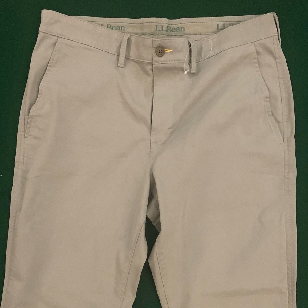 LL BEAN Standard Fit Light Green Khakis